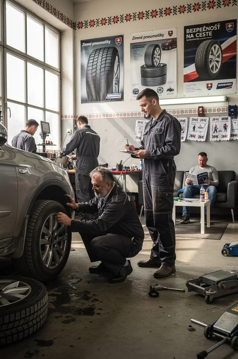 Technik starostlivo vyzdvihuje kolesá priamo z domu zákazníka na plánovanú montáž.